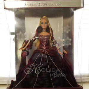 2004 Special Edition Holiday Barbie w/Burgundy Dress-NIB